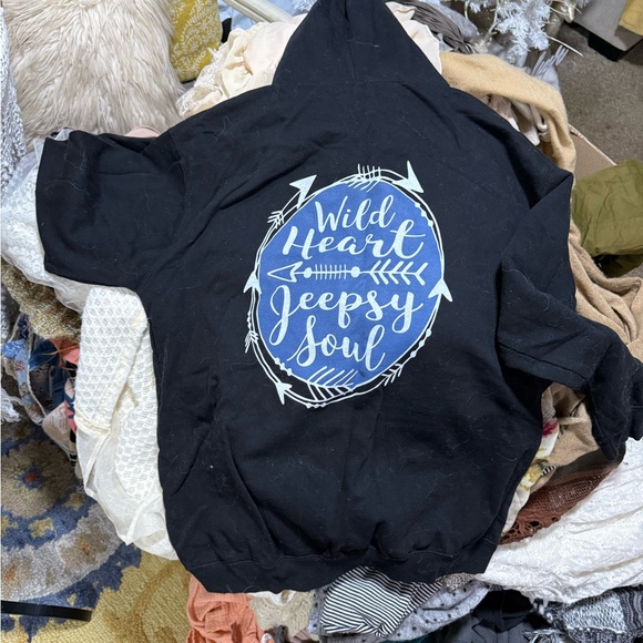 Source Unknown Tops - Black Hoodie jeep jeepsy soul bonus tshirt with